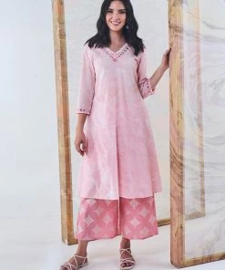 Gulaal Gypsy Soul Pink Marble Kurta-Palazzo Set