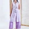 Gulaal Purple Marble Sleeveless Kurta-Pant Set Gypsy Soul