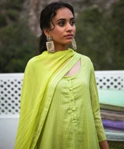 Gulaal Gypsy Soul Moha Green Kurta-Skirt Set