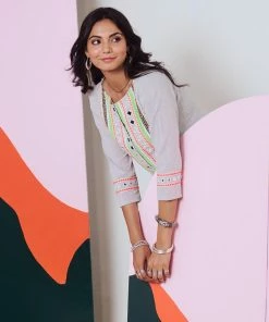 Gulaal Geet Grey Mirror Work Kurta Pant With Lace Detailing (Set Of 2)