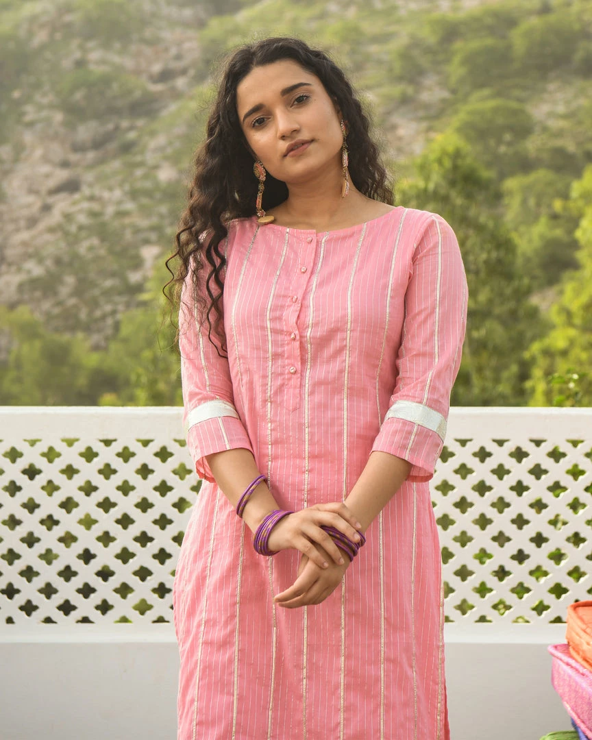 Gulaal Gypsy Soul Swara Pink Kurta-Pant Set 2 Gulaal Gypsy Soul Swara Pink Kurta-Pant Set