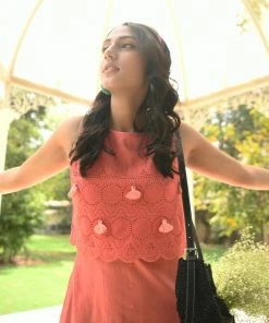 Gulaal Coral Embroidered Dress