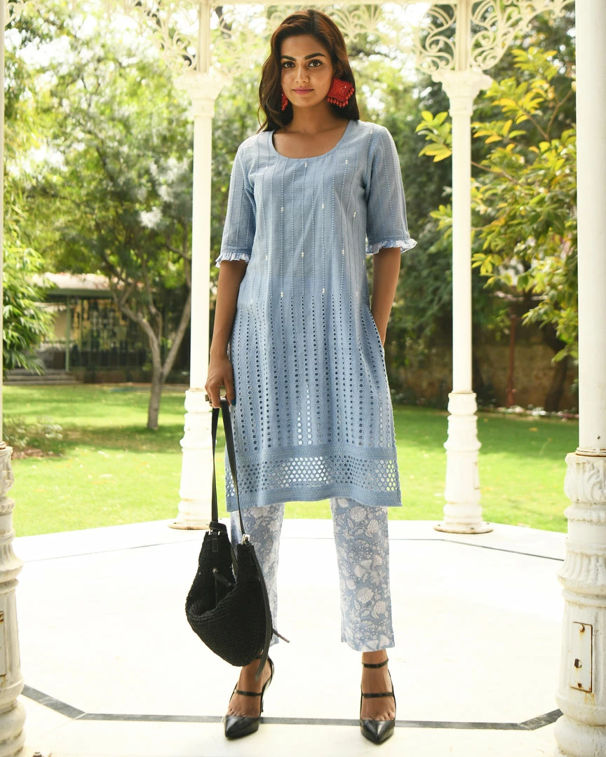 Gulaal Gypsy Soul Blue Embroidered Suit Set 2 Gulaal Gypsy Soul Blue Embroidered Suit Set