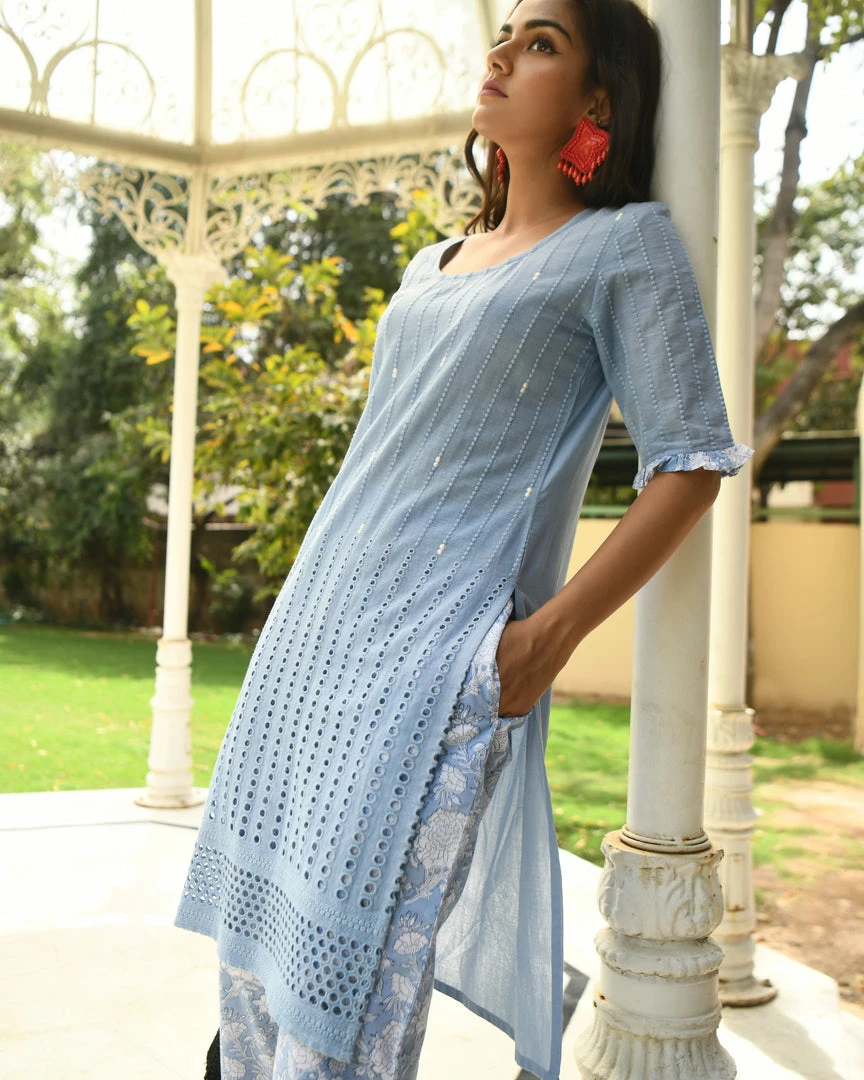 Gulaal Gypsy Soul Blue Embroidered Suit Set 4 Gulaal Gypsy Soul Blue Embroidered Suit Set