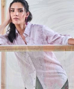 Gulaal Purple Marble Embroidered Shirt Gypsy Soul