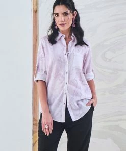 Gulaal Purple Marble Embroidered Shirt Gypsy Soul