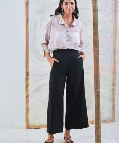 Gulaal Black & Yellow Marble Loose Fit Top