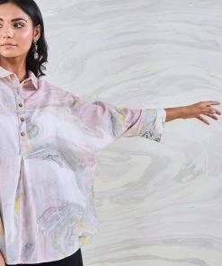 Gulaal Black & Yellow Marble Loose Fit Top