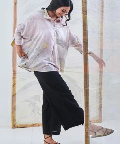 Gulaal Black & Yellow Marble Loose Fit Top