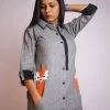 Threeness  Grey Fox Shirt Dress Breezy Summer