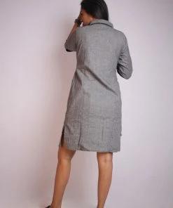Threeness  Grey Fox Shirt Dress Breezy Summer