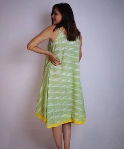 Threeness Breezy Summer Green Swing Dress