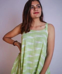 Threeness Breezy Summer Green Swing Dress