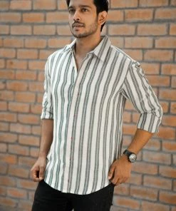 The Wabi Sabi Co Men's Shirt GREY DOUBLE STRIPE SHIRT(XL Available) 6 The Wabi Sabi Co Men's Shirt GREY DOUBLE STRIPE SHIRT(XL Available)