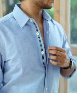 The Wabi Sabi Co BLUE OXFORD SHIRT(S,M Available) Men's Shirt