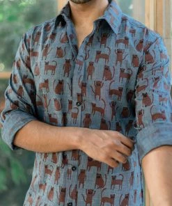 The Wabi Sabi Co BROWN CAT SHIRT(S,XL Available)