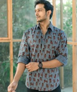 The Wabi Sabi Co BROWN CAT SHIRT(S,XL Available)