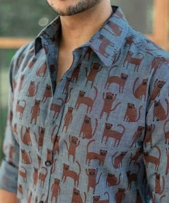 The Wabi Sabi Co BROWN CAT SHIRT(S,XL Available)