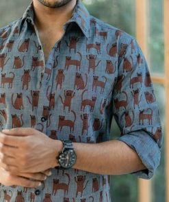 The Wabi Sabi Co BROWN CAT SHIRT(S,XL Available)