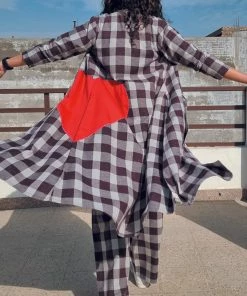 Gulaal Heart Brown Flannel Check Shrug Gypsy Soul