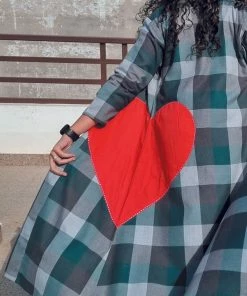 Gulaal Heart Green Flannel Check Shrug Gypsy Soul