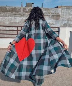 Gulaal Heart Green Flannel Check Shrug Gypsy Soul