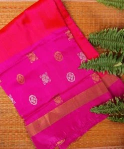 Tashi Threads Pink & Coral Uppada Saree