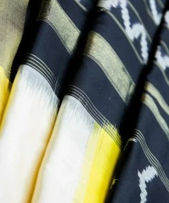 Tashi Threads Yellow & Black Pochampally Saree Sarees