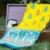 Tashi Threads Sarees Yellow & Blue Pochampally Saree