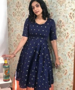 ATHIRA Kayal - Navy Blue Madras Rhapsody