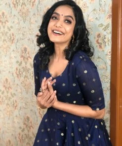 ATHIRA Kayal - Navy Blue Madras Rhapsody