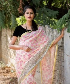 Tashi Threads Hand Block Kota Saree