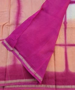 Tashi Threads Peach & White Chanderi Sarees