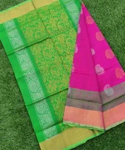 Tashi Threads Pink & Green Uppada Silk Saree Sarees