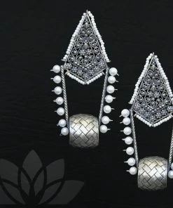 PraDe Jewels Earrings Visaladchi Silver Earrings