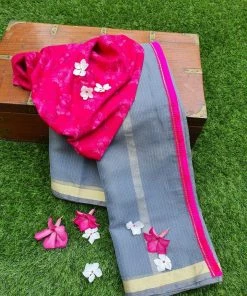 Tashi Threads Grey Kota Saree Sarees