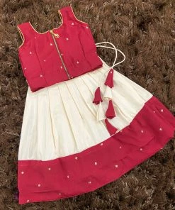 Ekanta Mini Corner Maroon Croptop With Cream Skirt Mini 7 Ekanta Mini Corner Maroon Croptop With Cream Skirt Mini