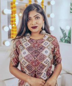 Label RishMaan Uptown Contemporary Noor Maroon