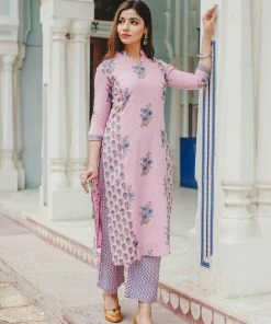 PRINTS VALLEY Jaipur Tales Pink Floral Mughal Buta Set