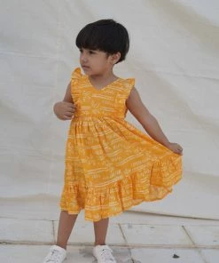 The Wabi Sabi Co Bumble Bee Ruffle Frock