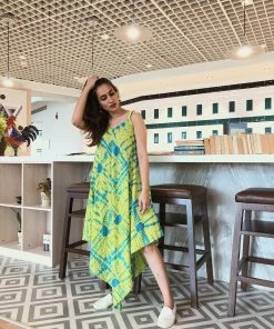 Threeness Breezy Summer Tie And Dye Spaghetti