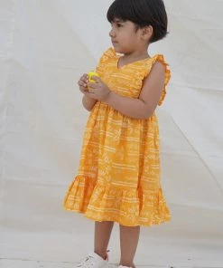 The Wabi Sabi Co Bumble Bee Ruffle Frock