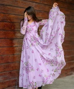 Niram Lavender - Floral Organza Dress