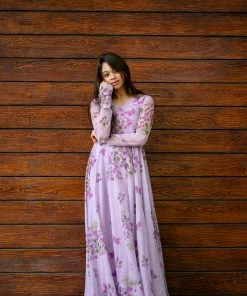Niram Lavender - Floral Organza Dress