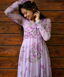 Niram Lavender - Floral Organza Dress
