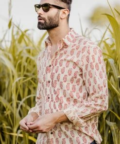 PRINTS VALLEY Red Bagh Print Shirt Men's Shirt