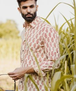 PRINTS VALLEY Red Bagh Print Shirt Men's Shirt