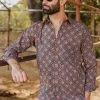 PRINTS VALLEY Black Ajrakh Star Print Shirt