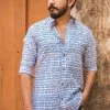 PRINTS VALLEY Blue Mantra Print Shirt