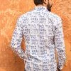 PRINTS VALLEY Blue Script Play Shirt Men's Shirt